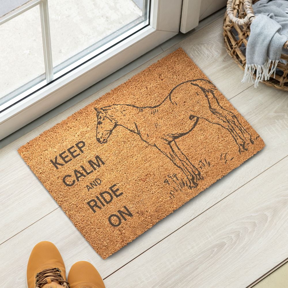 NEW! DJEMF Keep Calm coconut coir welcome mat