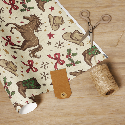 NEW! Cowboy Holiday gift wrap roll